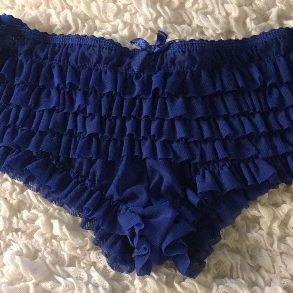 Royal Blue Ruffle Rumba Panties - Picture 2 of 5